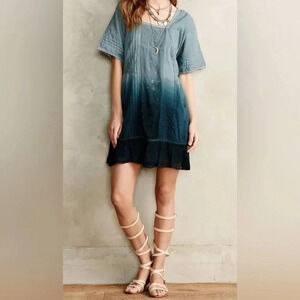 Holding Horses Anthropologie Ocean Dipped Tunic Dress. Size XS
